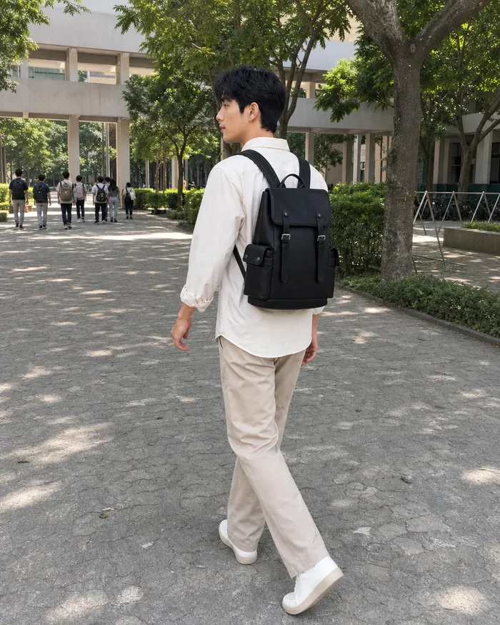 Balo Guardian 15.6" đeo trên người – dạo sân trường
