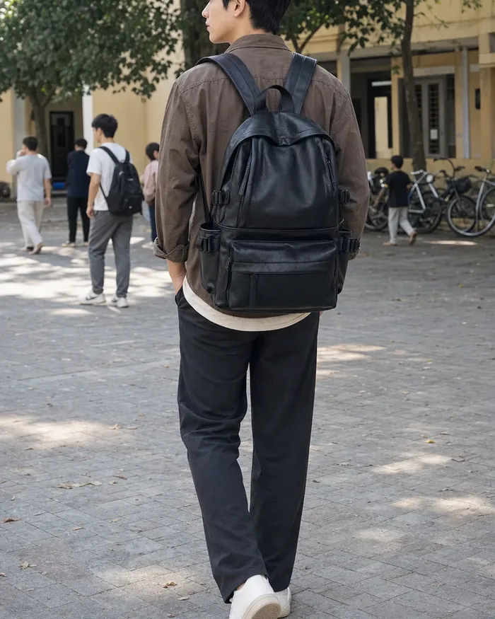 Balo Scholar Max 15.6" đeo trên người – dạo sân trường